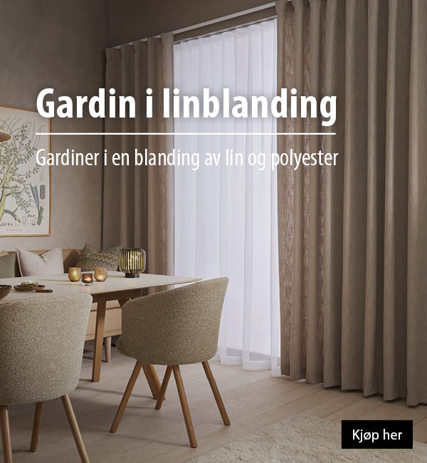 Gardiner i lin og polyester